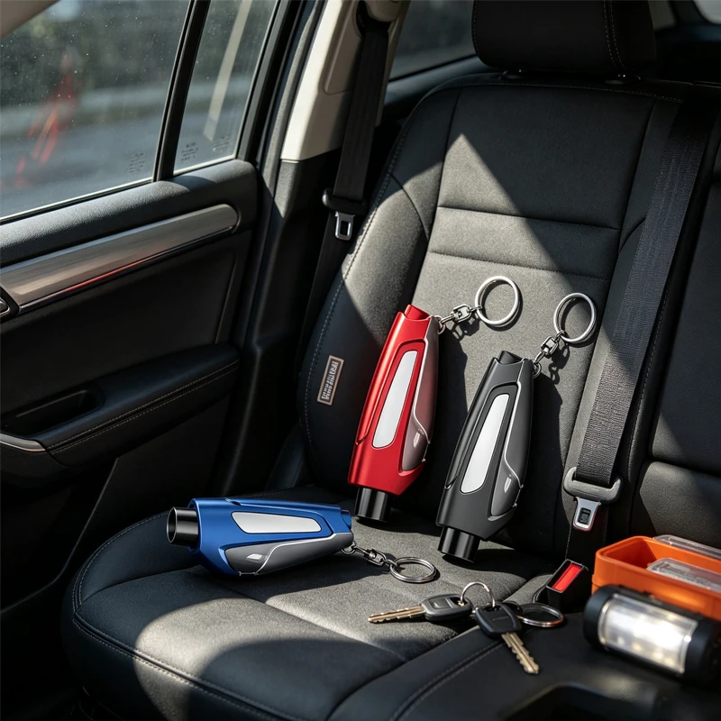 Keychain Multi Tool - Martelo de emergência multifuncional para carro