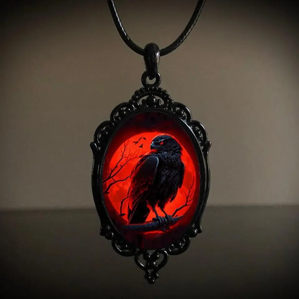 Men'S Vampire Accessories - Gótico vampiro coruja cameo colar feminino