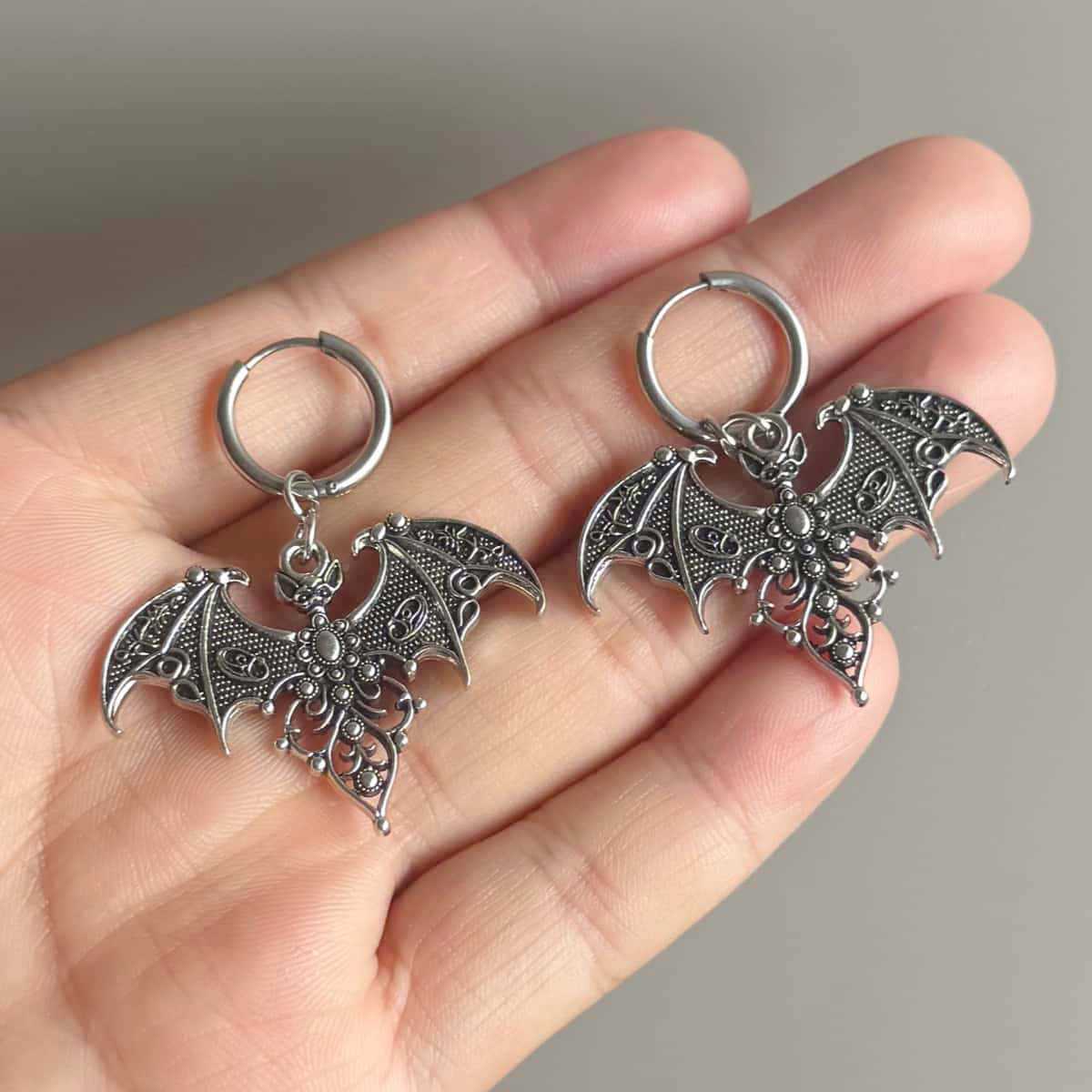 Men'S Vampire Accessories - Brincos de morcego vampiro, joias góticas,