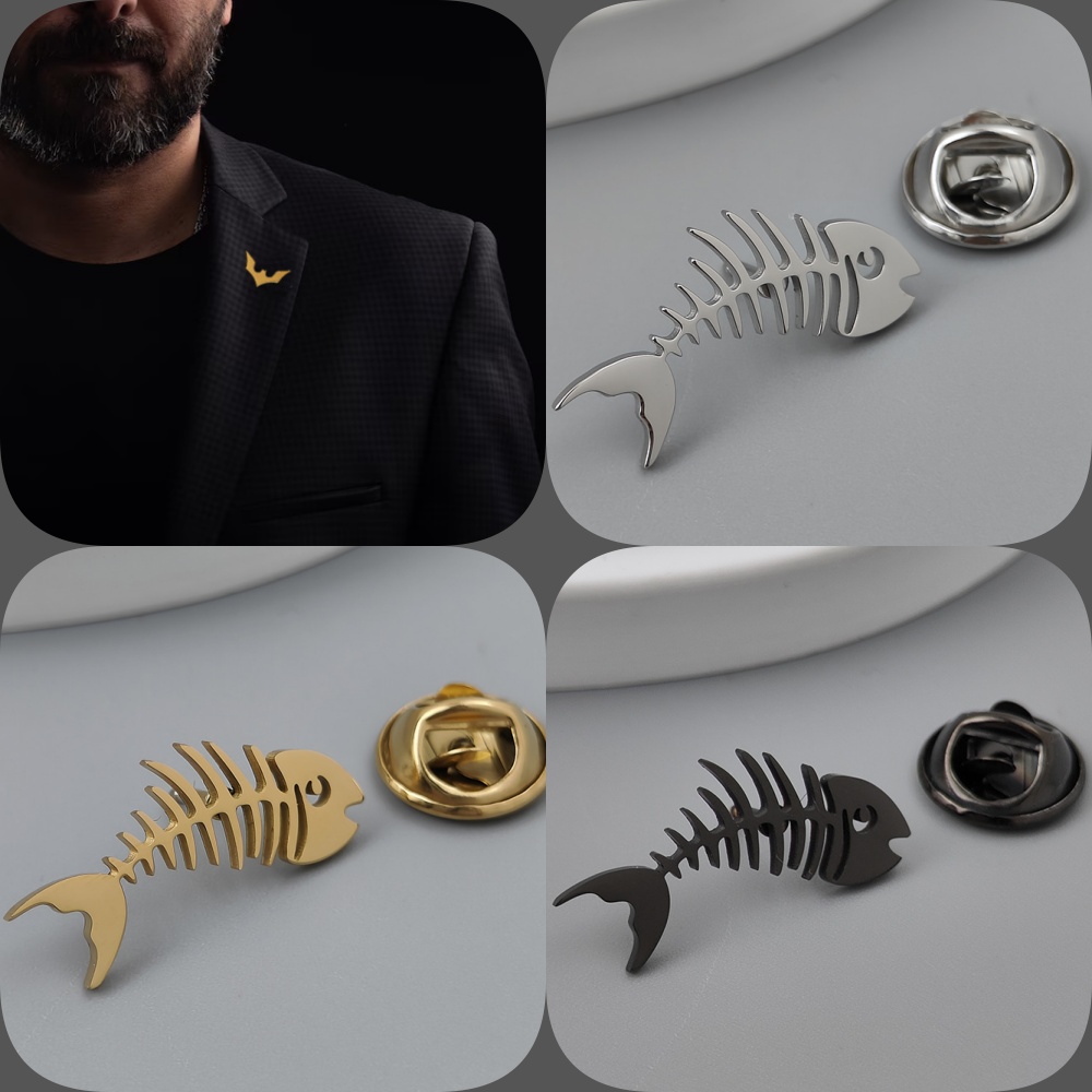 Men'S Accessories Gift Set Branded - Crachá criativo banhado a ouro com