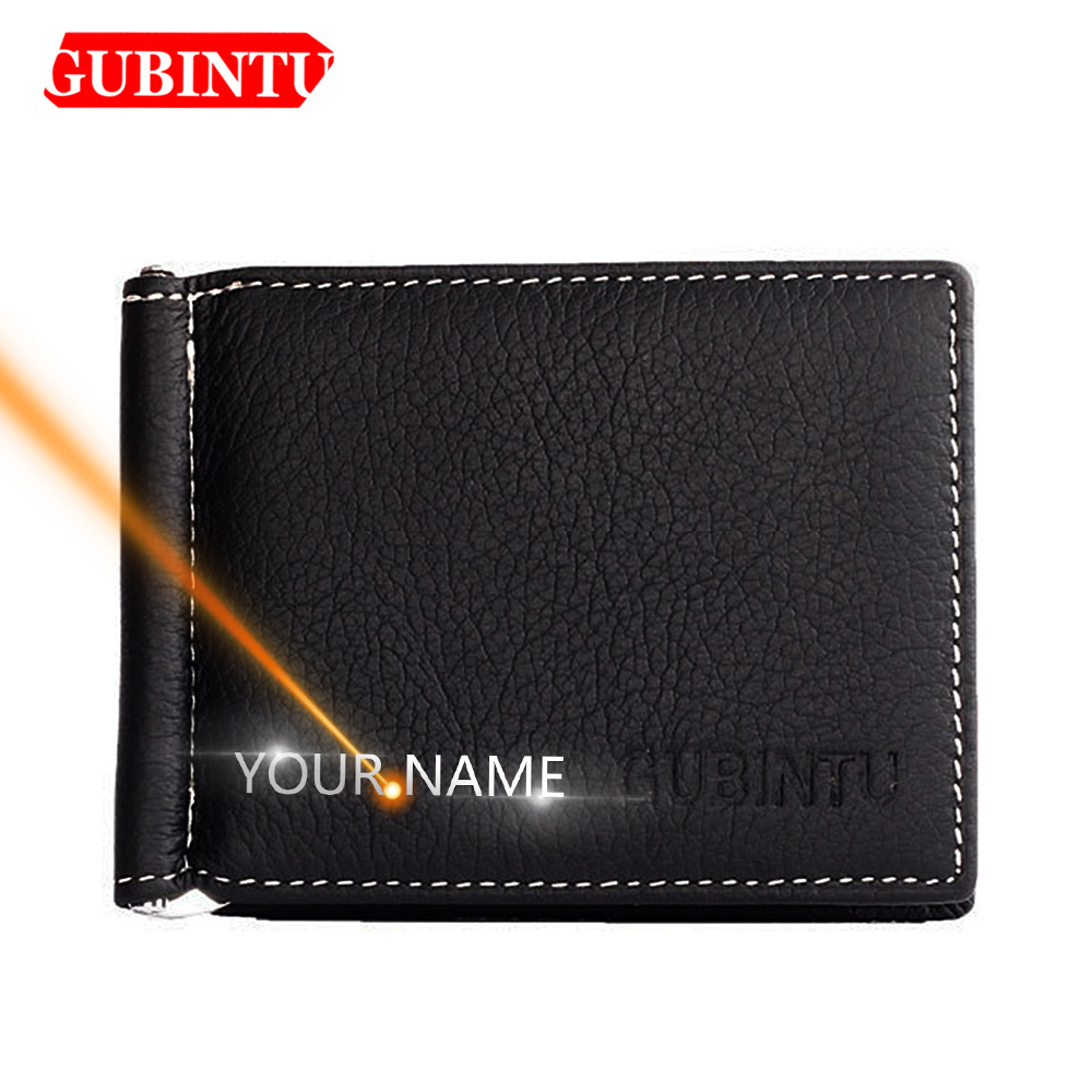 Money Clip Slim - Mini carteiras de couro genuíno para