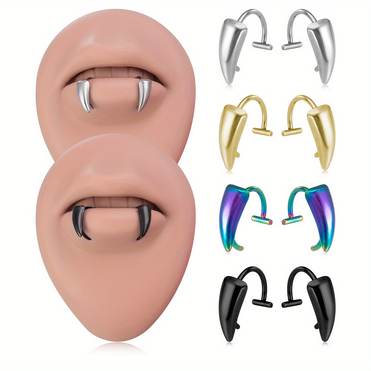 Men'S Vampire Accessories - 1 Par de Aço Inoxidável Vampiro