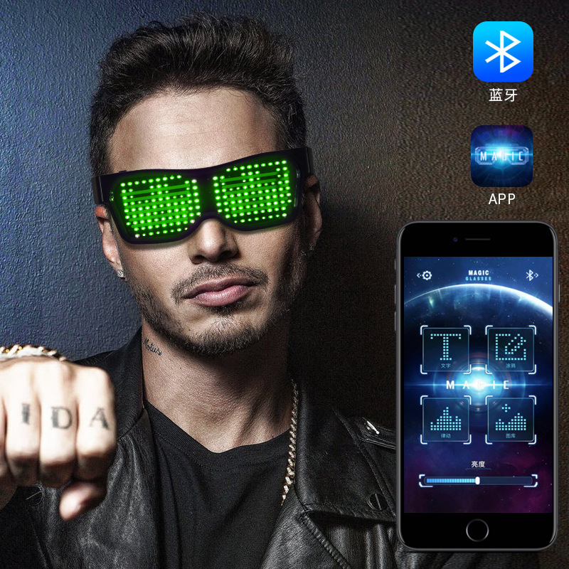 Men Accessories App - Óculos LED para Adultos com Controle
