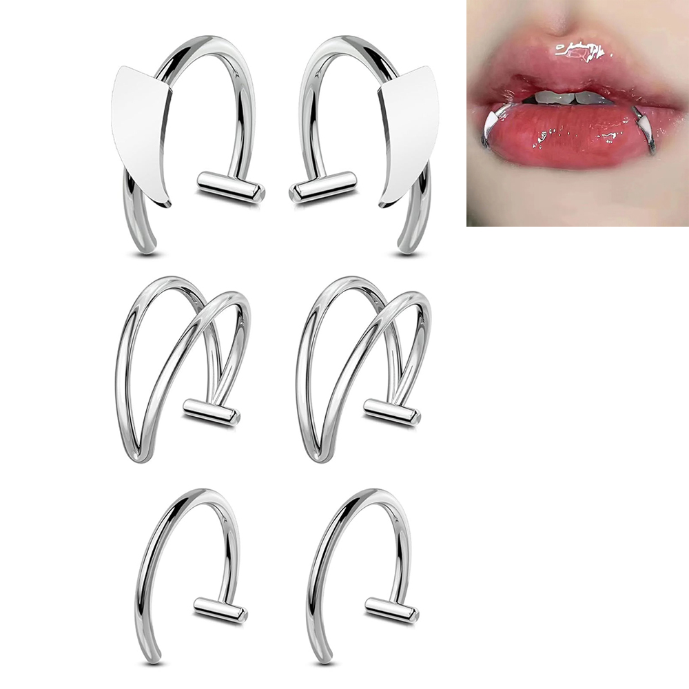 Men'S Vampire Accessories - Anel labial falso de aço inoxidável,