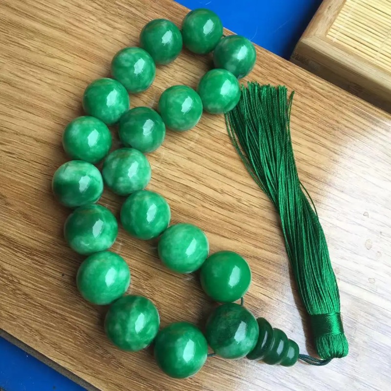 Natural jade pulseiras 13mm gr - Bracelet Beaded Men avaliação e preço