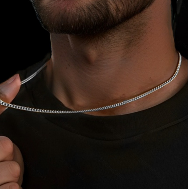 2mm masculino cubana corrente  - Men'S Accessories Trending avaliação e preço