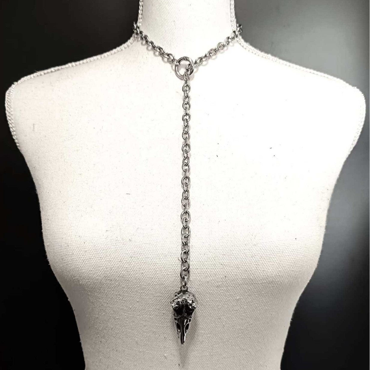Gótico corvo crânio colar para - Men'S Vampire Accessories avaliação e preço