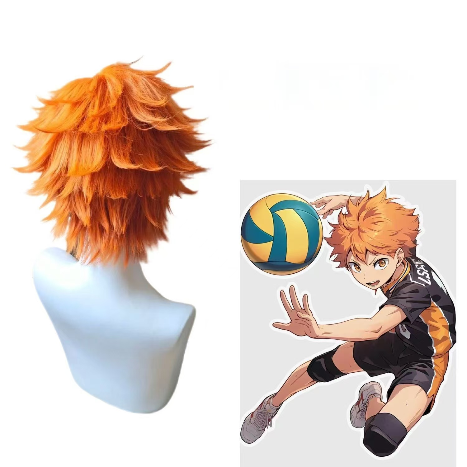 Peruca de Cosplay Hinata Shoyo - Men'S Volleyball Accessories avaliação e preço