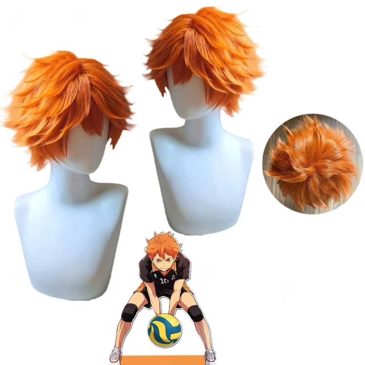 Peruca de Cosplay Hinata Shoyo - Men'S Volleyball Accessories avaliação e preço