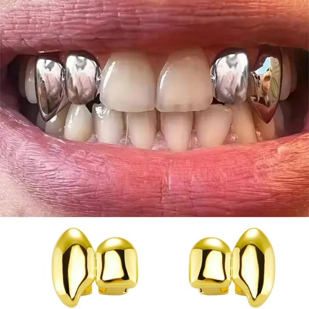 2PCS Grillz de Dentes Duplos d - Men'S Vampire Accessories avaliação e preço