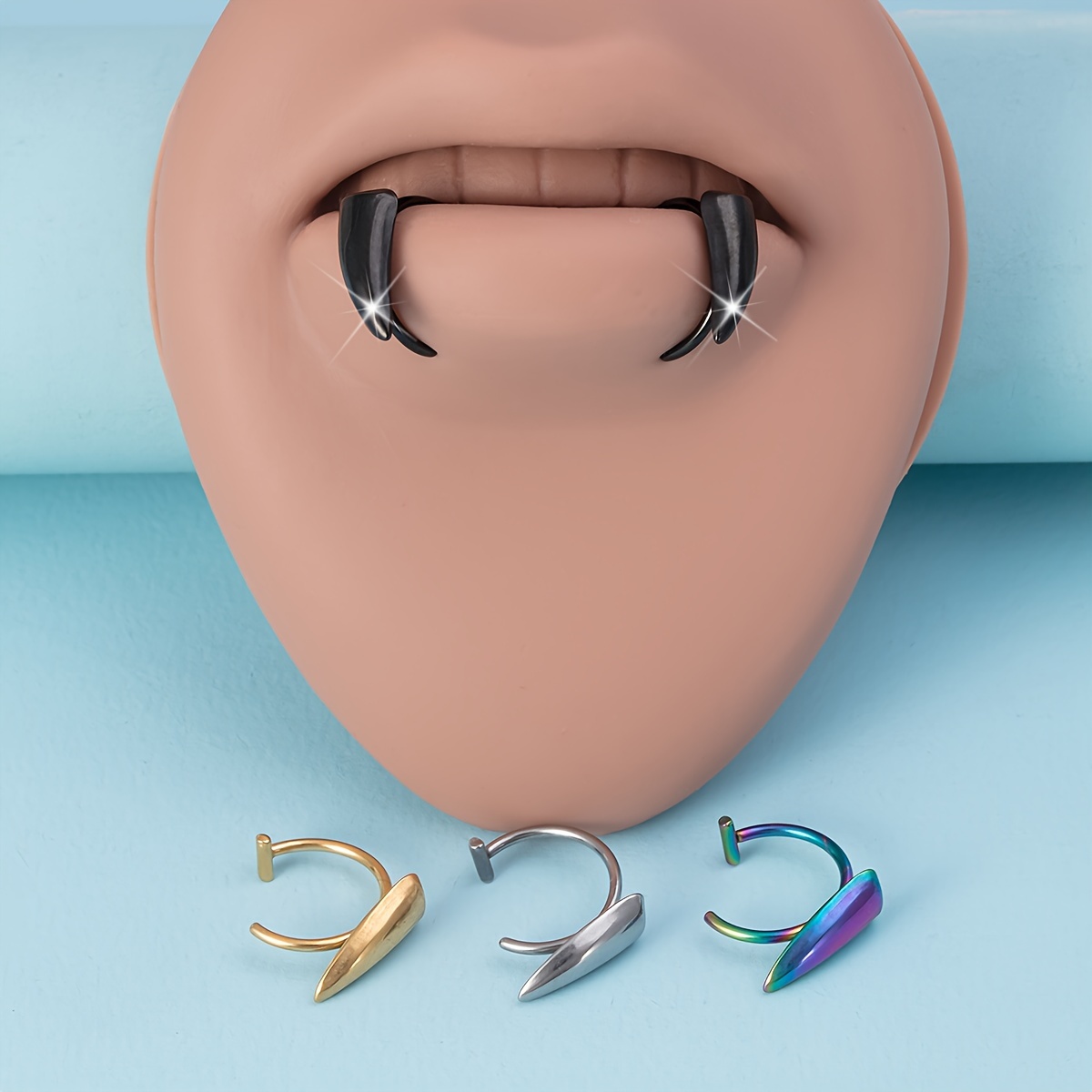 1 Par de Aço Inoxidável Vampir - Men'S Vampire Accessories avaliação e preço