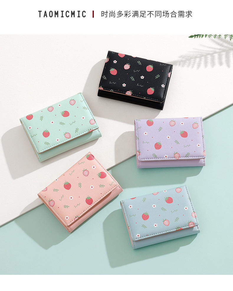 Carteira feminina fofa de três - Bifold Leather Wallet avaliação e preço